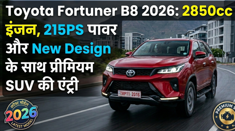 Toyota Fortuner B8 2026: 2850cc इंजन, 215PS पावर और New Design के साथ प्रीमियम SUV की एंट्री